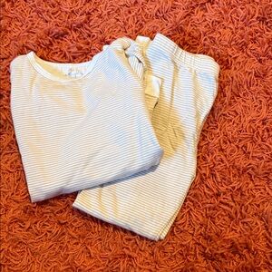 Yellow and White striped pajamas